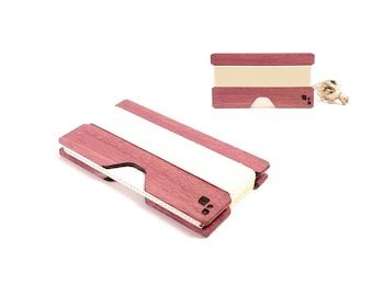 Purpleheart Wooden Business Card Holder | Expandable, Modern Design