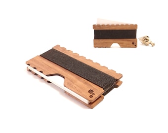 Standard Business Card Case | CORDOVA SN - Wood Business Card Wallet - Notched Design - For Anniversary, Company + Onboarding Gifts