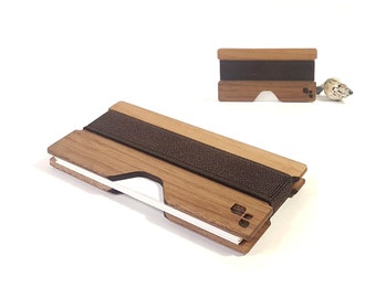 Black Walnut Wood Business Card Case | Expandable Design
