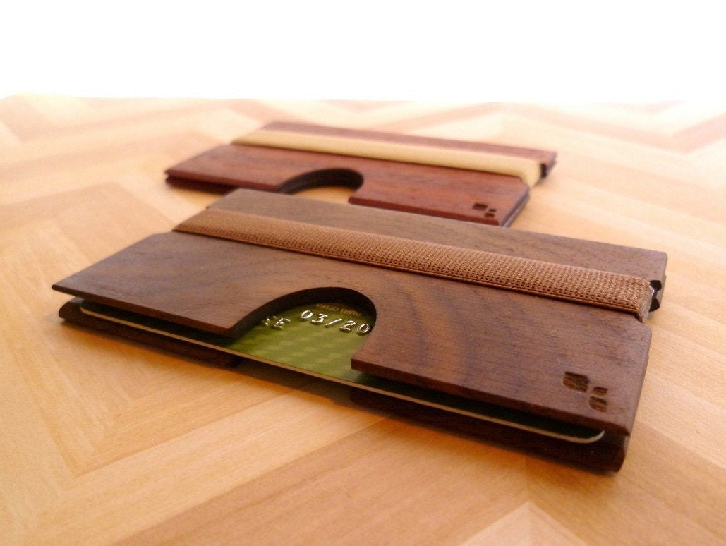 Wood Credit Card Debit & Transit Case Slim Wood Wallet Etsy Canada