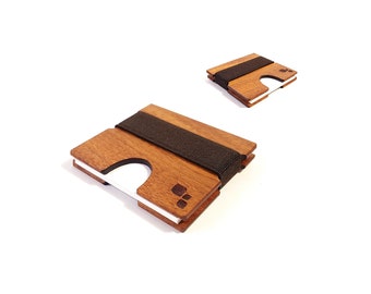 Mahogany Wood Square Business Card Case | Handcrafted Corporate Gift