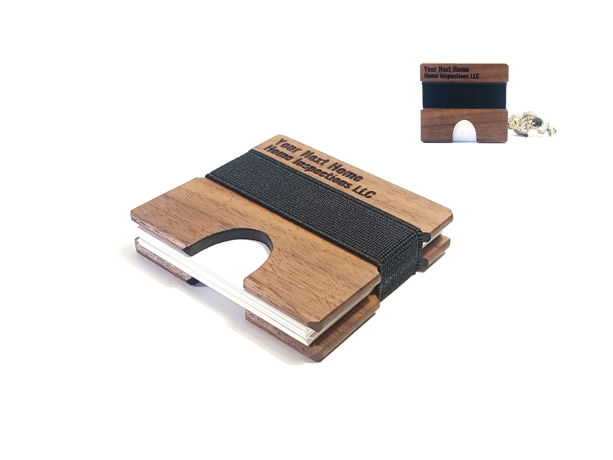 Modern Square Business Card Case Wood Card Holder for Etsy