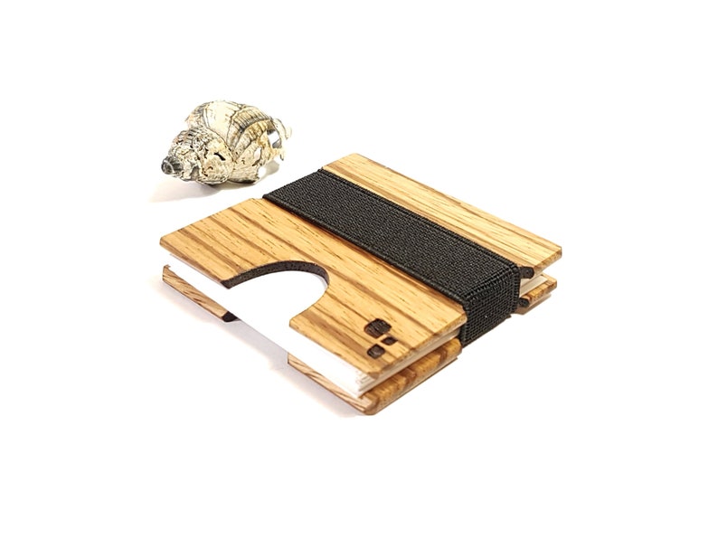 Slim Square Business Card Holder in Zebrawood Handcrafted Etsy