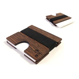 Porta biglietti da visita quadrato in legno esotico Wenge africano / CORDOVA M - Custodia in legno realizzata a mano per affari, azienda + regali di onboarding
