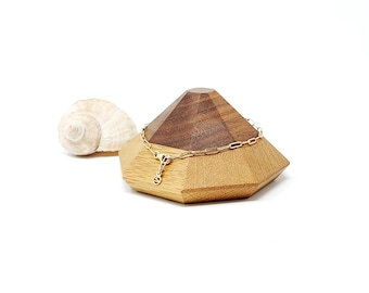 Two-Tone Wood Diamond Stand | LAMOURE - Women Bracelets, Geometric Jewelry Holder & Display - Housewarming Anniversary Gift