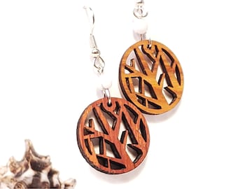 Designer Drop Earrings | TROVE - Circular Modern Tree Design - for Her, Handcrafted Gift for Wedding, Girlfriend, Mother & Wife