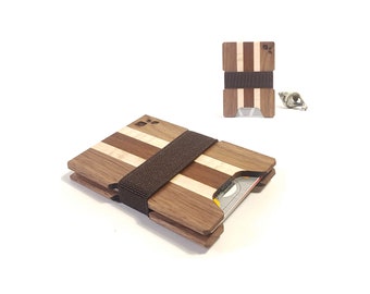 Handmade Brownheart & Maple Wood Wallet | Slim Card Case, Groomsmen Gift