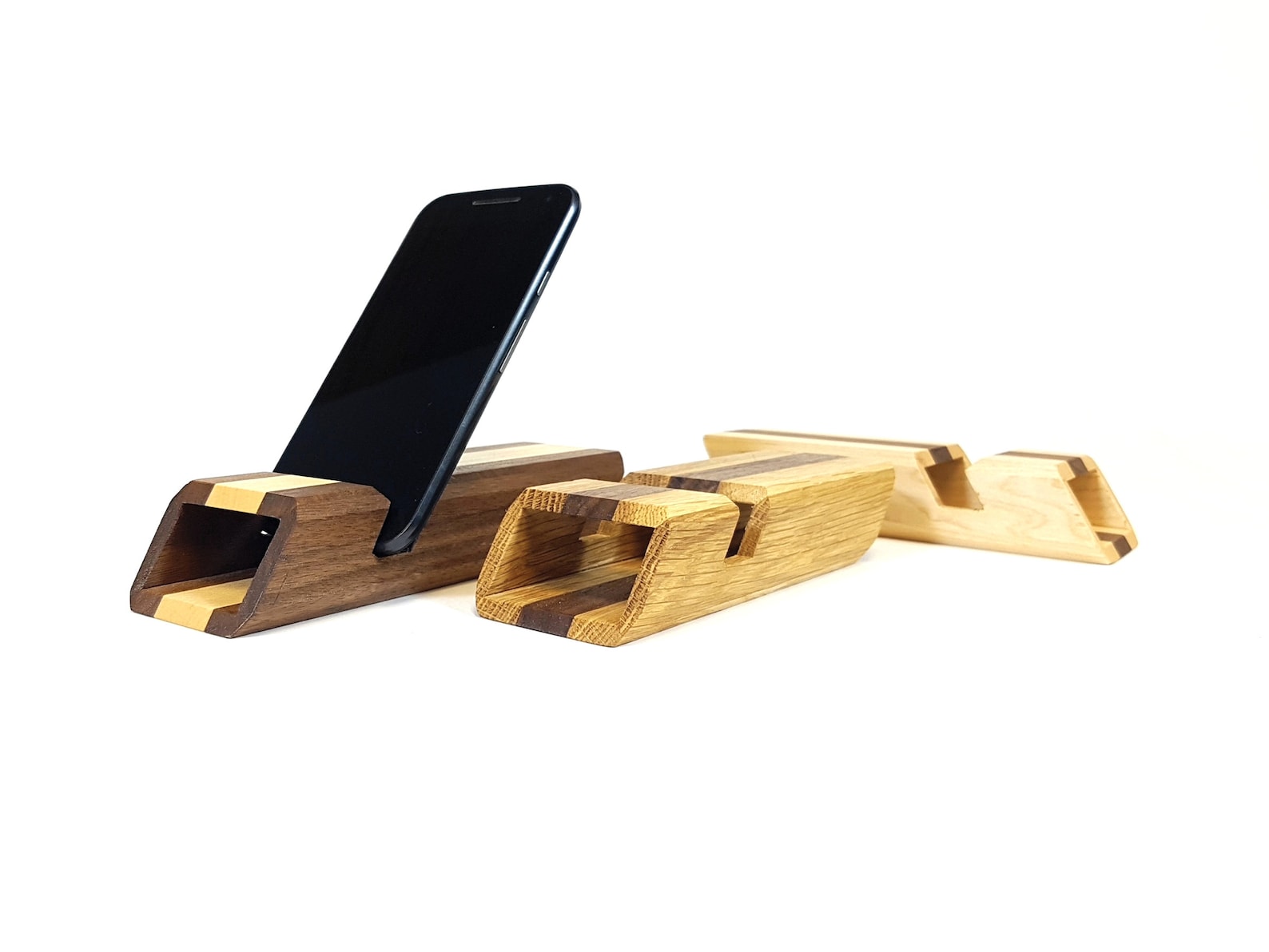 Phone Stand Amplifier Speaker and Dock System in Walnut and Etsy