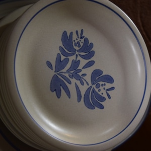 Vintage Pfaltzgraff Yorktowne 10 1/4&quot; Round Dinner Plate Vintage Blue and Gray NO NO NO No Chips Cracks or Utensil Marks Vintage