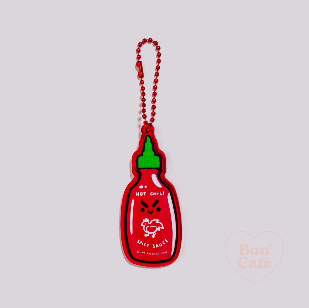 Keychains Cute Sriracha Spicy Sauce Charm Etsy