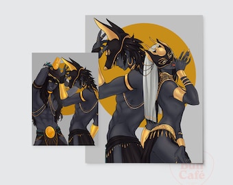 Art Prints - Egyptian Gods Anubis, Bastet, Sobek