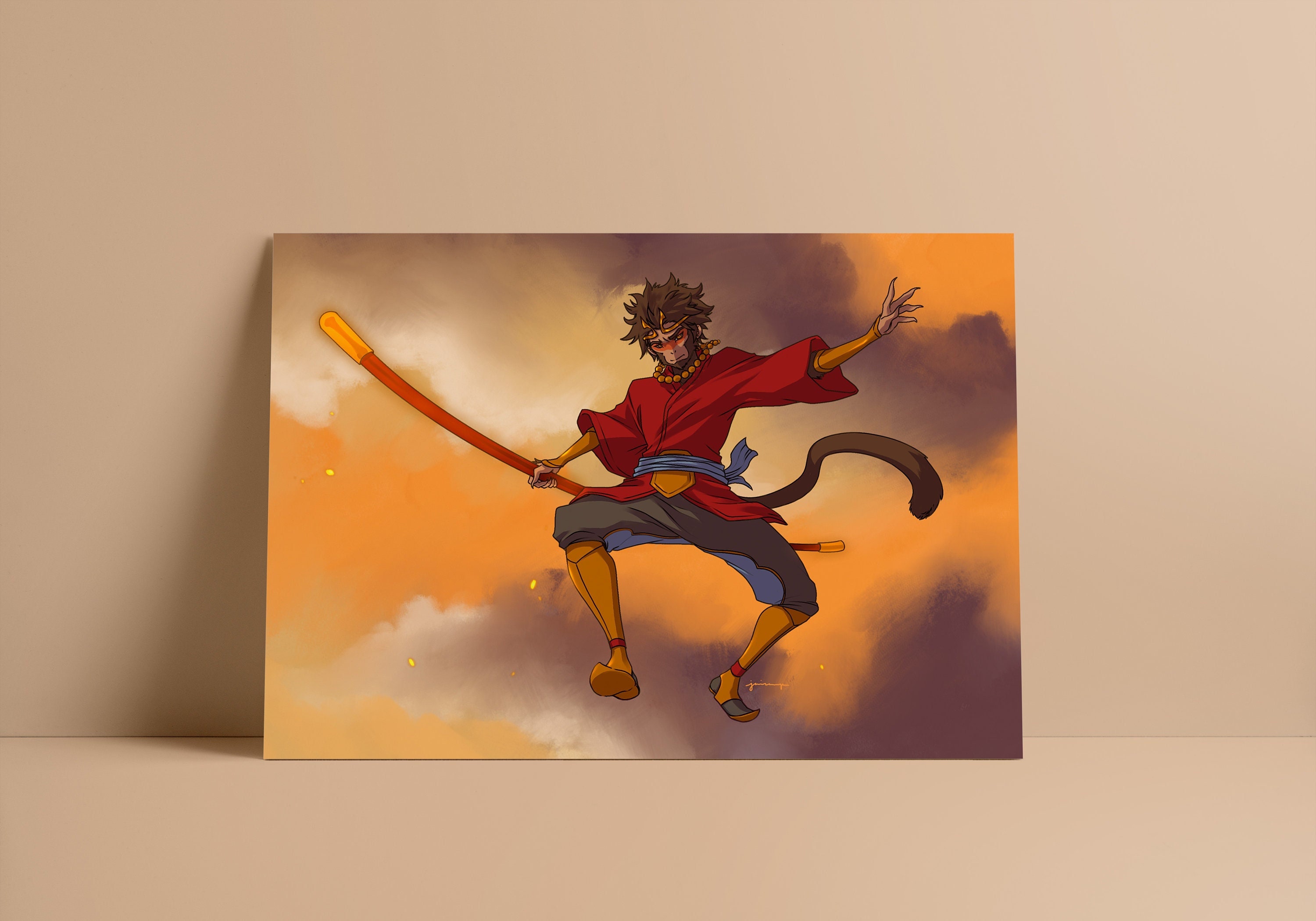 [God Game] Reiyan and Sun Wukong Art Print on Premium Paper