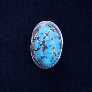Persian Turquoise Hat Pin Handmade Sterling Silver by Ismael Pando, Silversmith