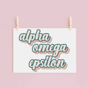 Alpha Omega Epsilon - Sorority Printable - Digital Sign
