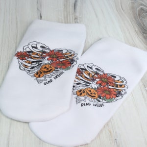 Dead Inside Socks - Halloween Socks - Spooky Socks - Rib Cage Socks