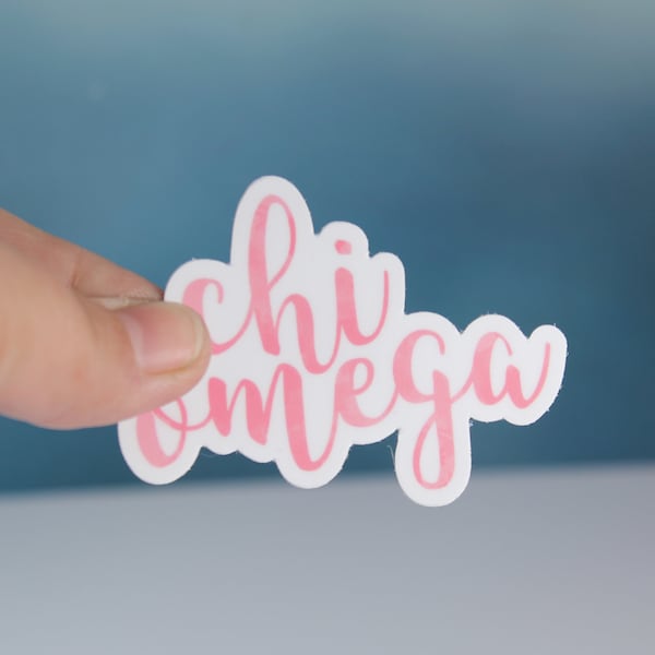 Pink Chi Omega Sticker, FREE SHIPPING Sorority Sticker, Chi Omega Swag, Chi Omega Decals, Sorority Swag, Sorority Decals, Sorority Gift,