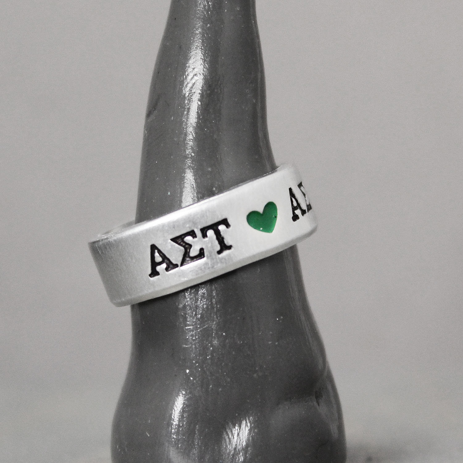 Alpha Sigma Tau Ring Heart Ring Sorority Ring Custom Etsy