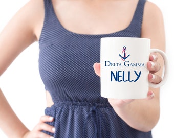 Delta Gamma Mug, Custom Mug, Sorority Mug, Sorority Sister, Name Mug, Personalized Mug, Big Sis Gift, Lil Sis Gift, Big Sis Lil Sis,