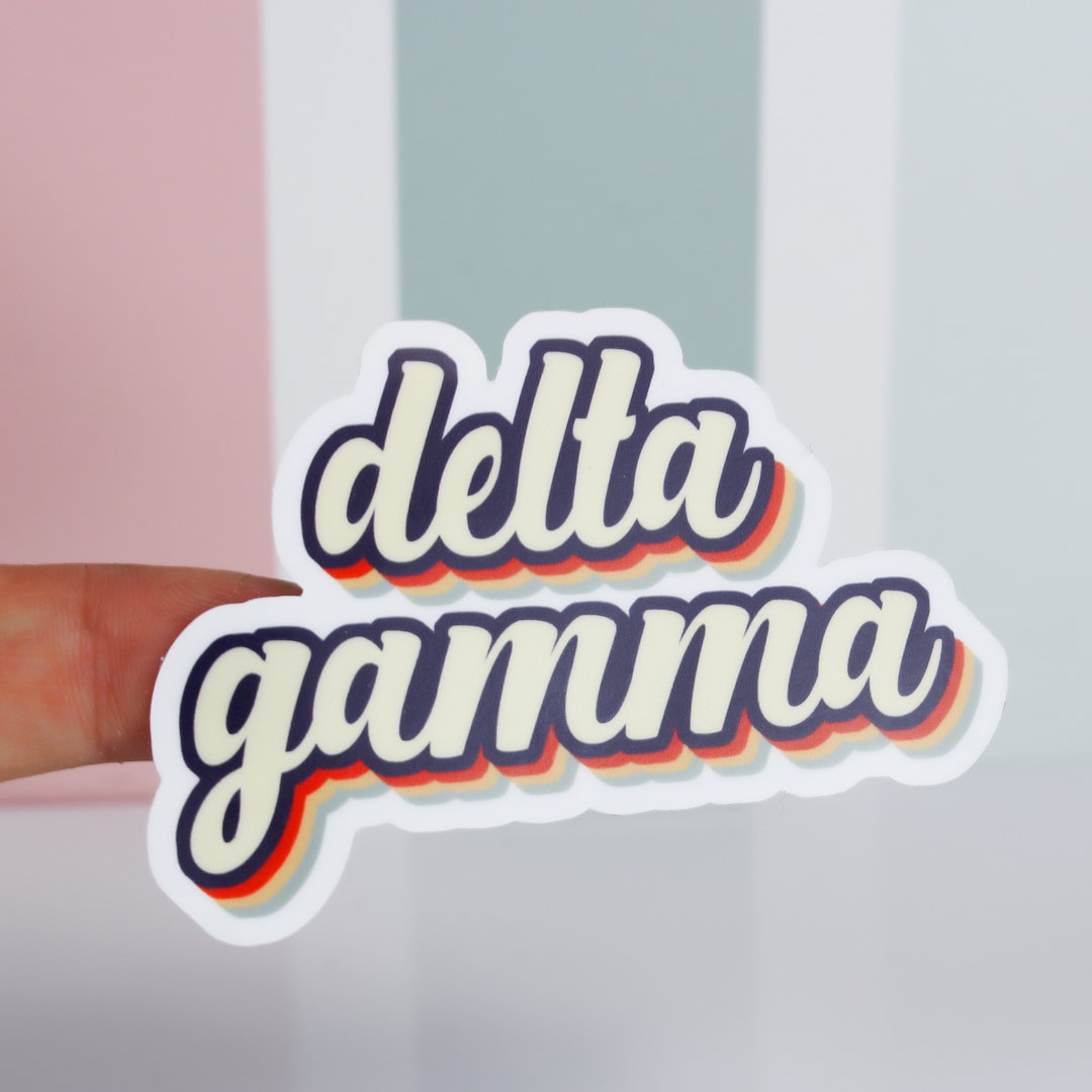 Delta Gamma Sticker, FREE SHIPPING Sorority Sticker, Retro Sticker, 70s ...