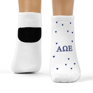Alpha Omega Epsilon Socks - Sorority Socks - Sorority Gift - Sorority Sister Gift