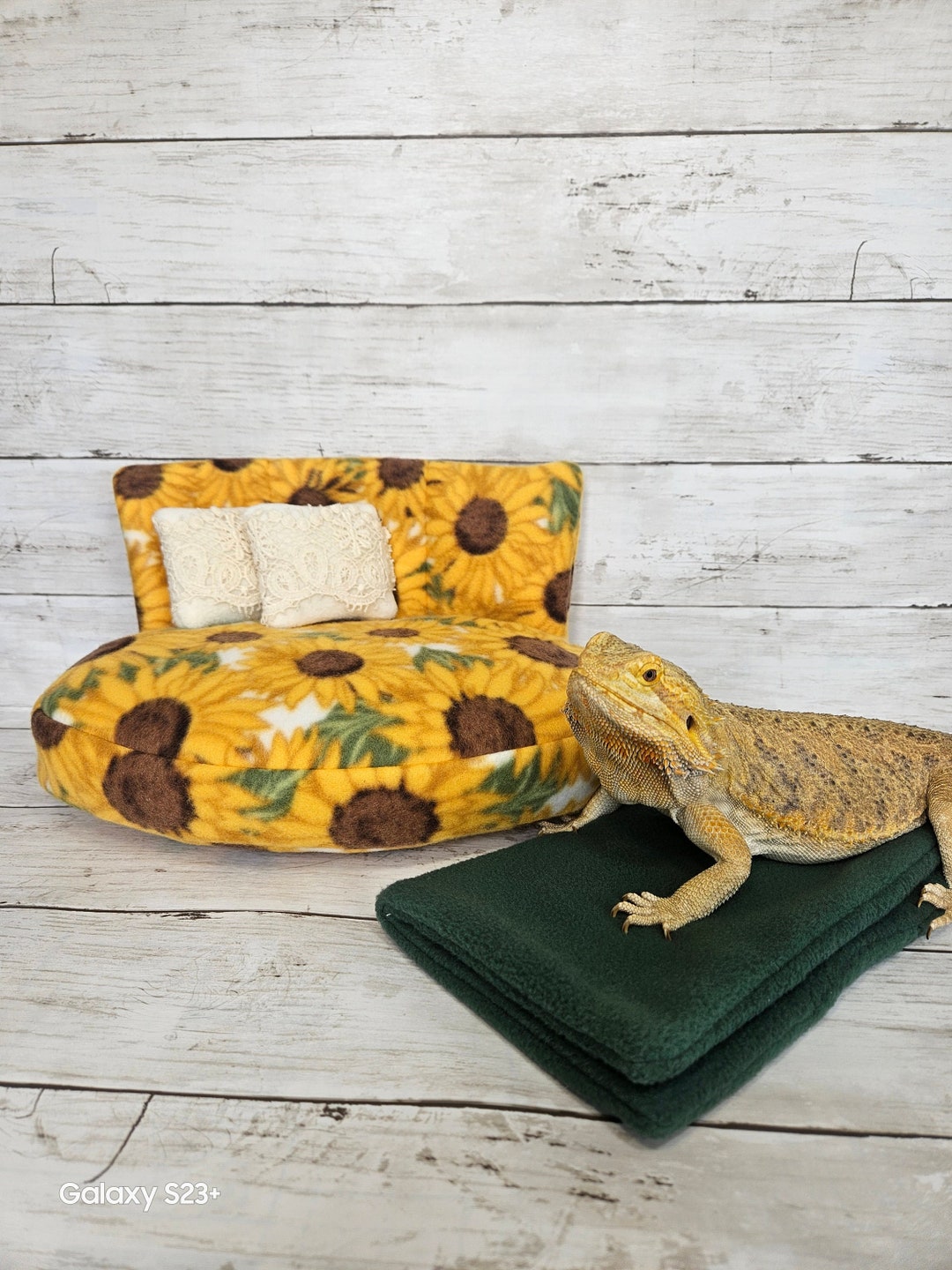 Bearded Dragon Bed Hammock - Black Reptile Sleeping Cushion With Suction Cups For Tank & Car Travel