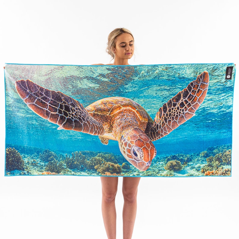 Sand Free Quick Drying Beach Towel Flying Turtle