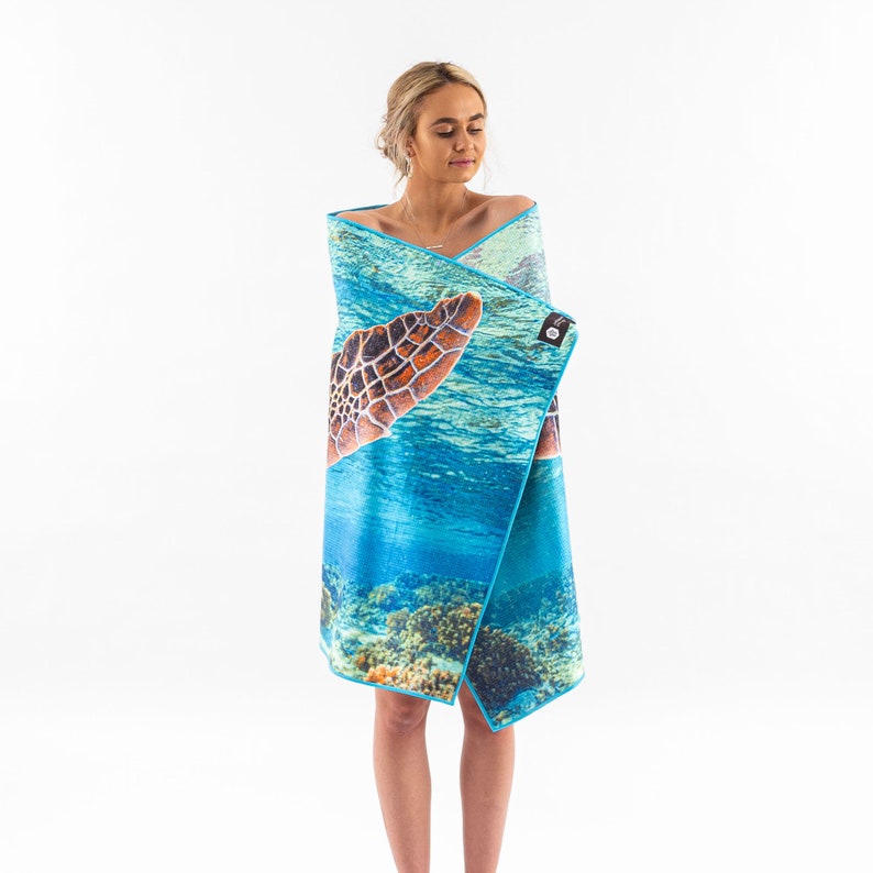 Sand Free Quick Drying Beach Towel Flying Turtle