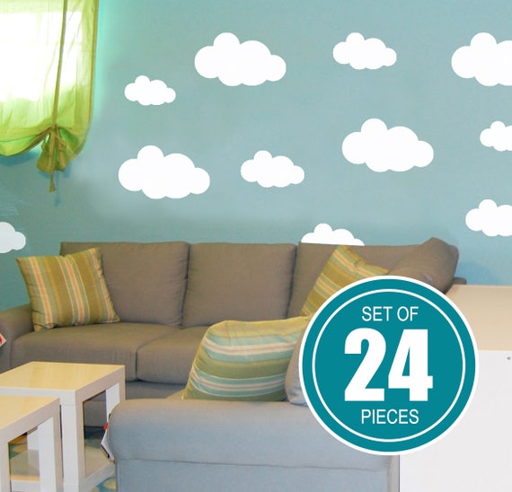 tiny clouds wall decals little clouds wall stickers | etsy