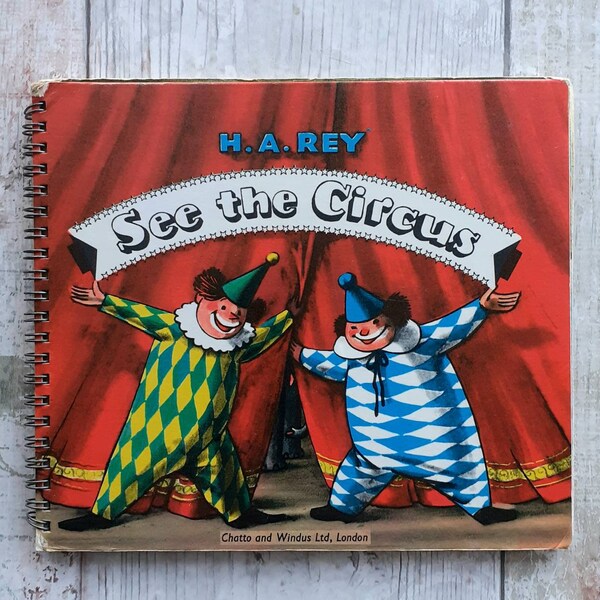 See The Circus. H A Rey. Vintage Fold Out Book. 1975 Edition. Charming Vintage Children's Book. Chatto and Windus. Novelty Kid's Book.