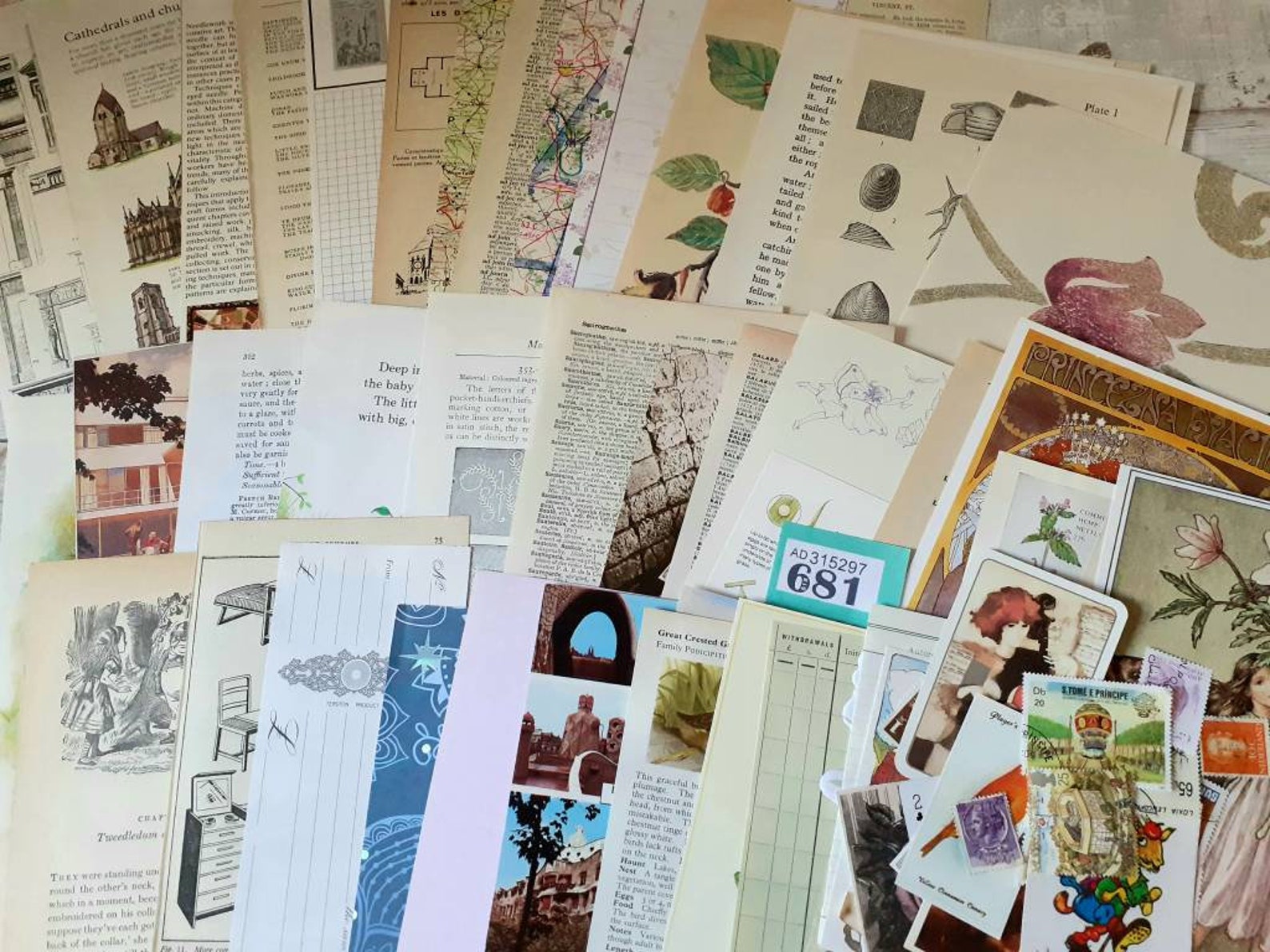 Vintage Paper Ephemera Pack. 75 Piece Junk Journal Kit. Old Etsy