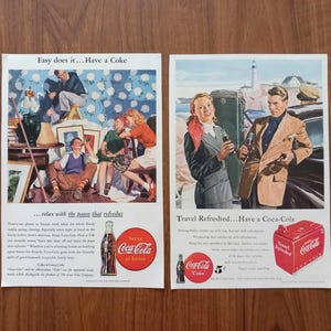 コカ・コーラ　ビンテージ　ポスター 40年代 1940年代のコカコーラの広告 - Etsy 日本