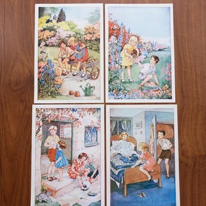 Vintage Book Plates. Colour Book Plates. Rene Cloke. Children&#39;s Book Illustrations. Pictures to Frame. Charming Children and Animal Pictures