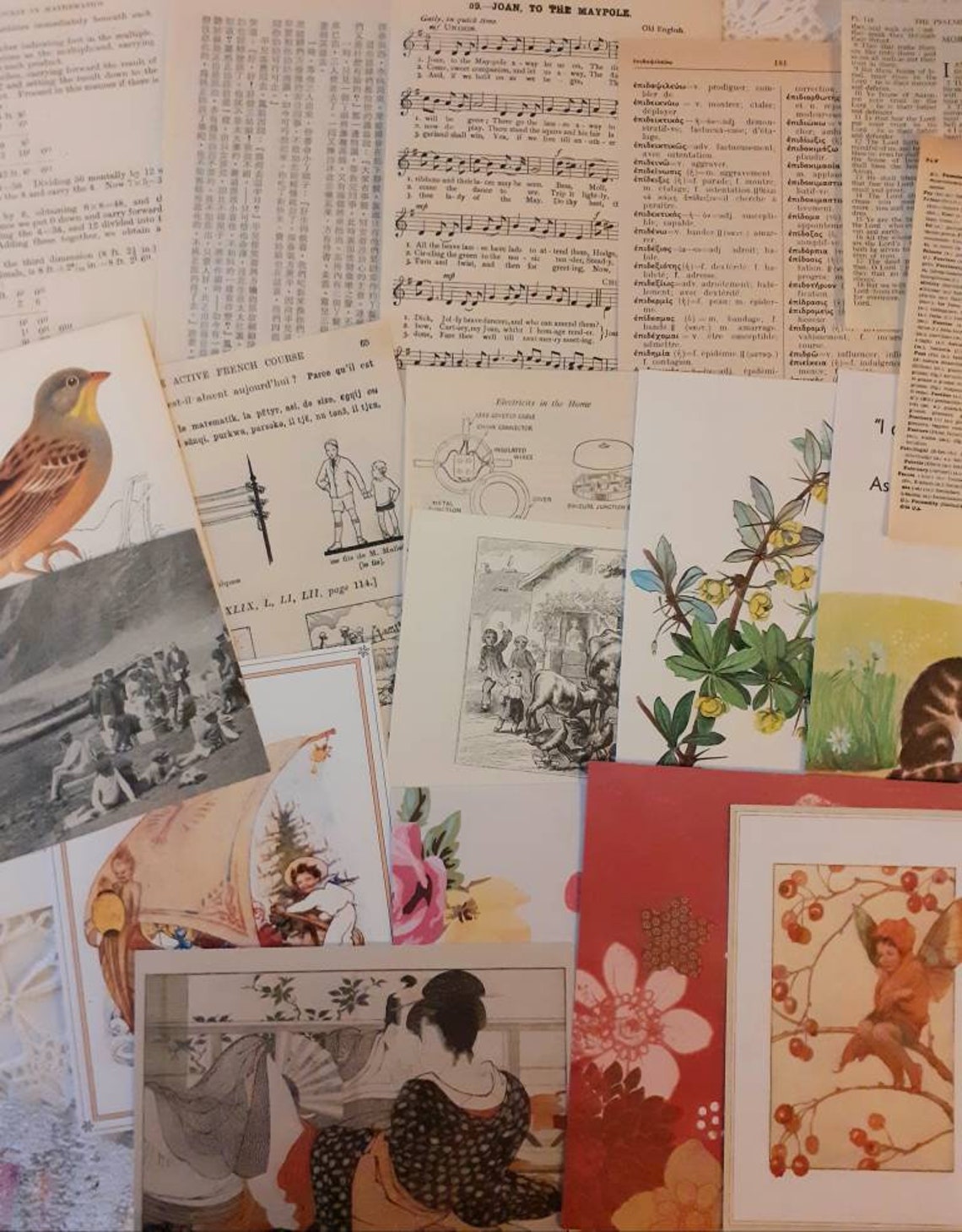 Vintage Paper Ephemera Pack. 75 Piece Junk Journal Kit. Old Etsy