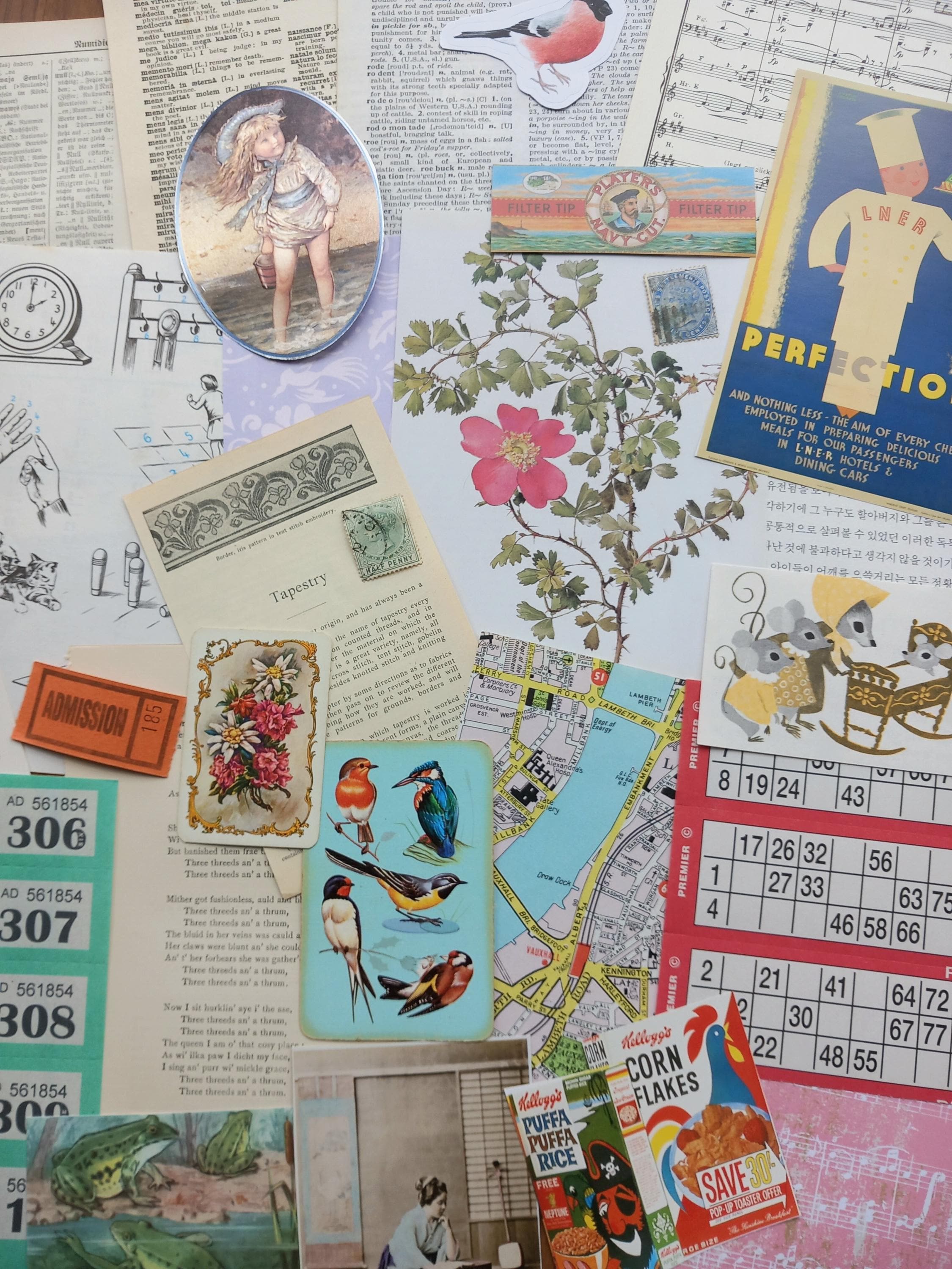 Vintage Ephemera Pack: 30 Piece Mixed Paper for Journaling - Etsy