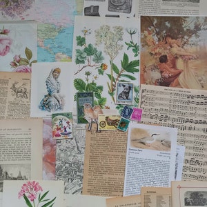 Vintage Paper Ephemera Pack. 75 Piece Mixed Paper Ephemera for Papercrafts. Vintage Book Pages. Crafter Gift. Junk Journal Supplies. image 3