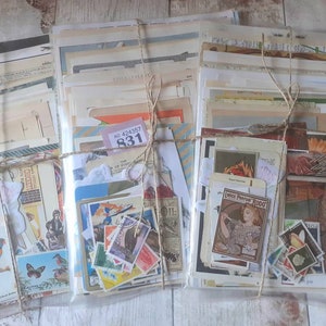 Vintage Paper Ephemera Pack. 75 Piece Mixed Paper Ephemera for Papercrafts. Vintage Book Pages. Crafter Gift. Junk Journal Supplies.