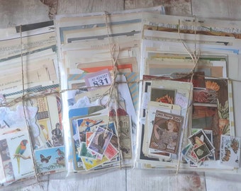 Vintage Paper Ephemera Pack. 75 Piece Junk Journal Kit. Old Book Pages, Maps, Playing Cards. Card Making, Journaling, Scrapbooking Supplies.
