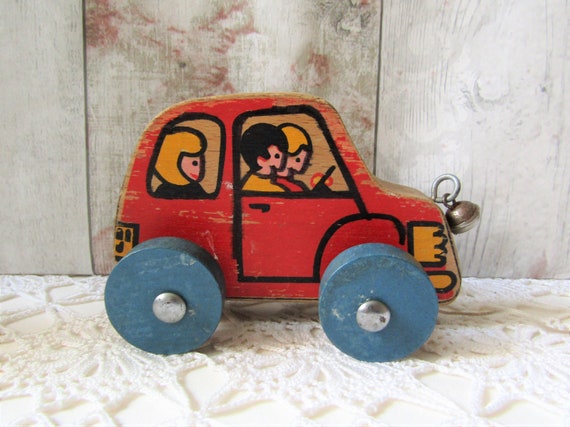 vintage wooden toy cars