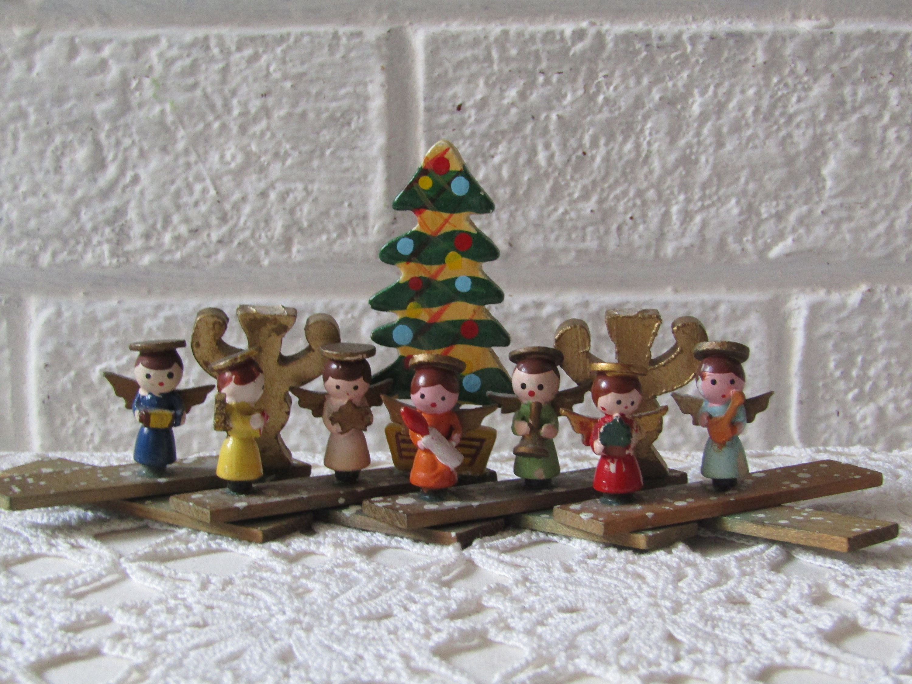 Sale Vintage Wooden Christmas Decoration Pull Out Wooden Etsy