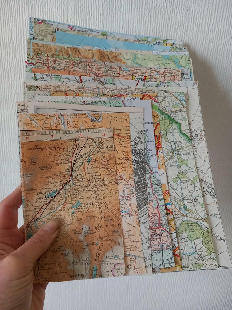Vintage Atlas and Map Pages. 40 Map Pages for Crafting. Selection of ...