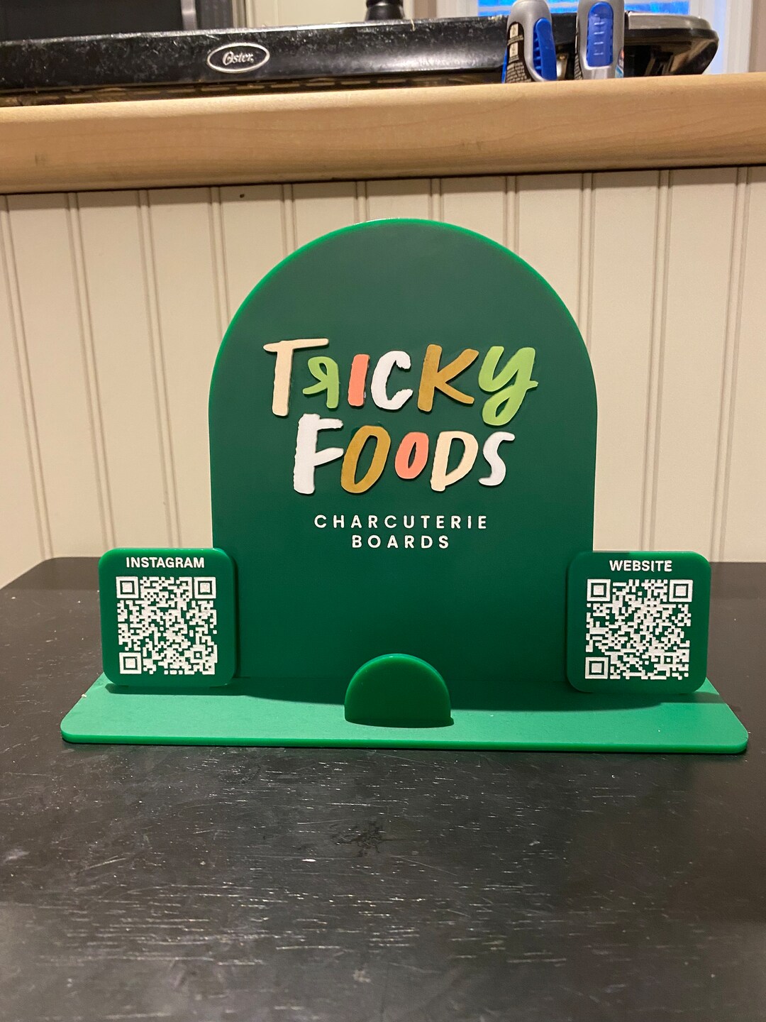 Small Business QR Code Acrylic Display Sign Table Top Logo Display Sign ...