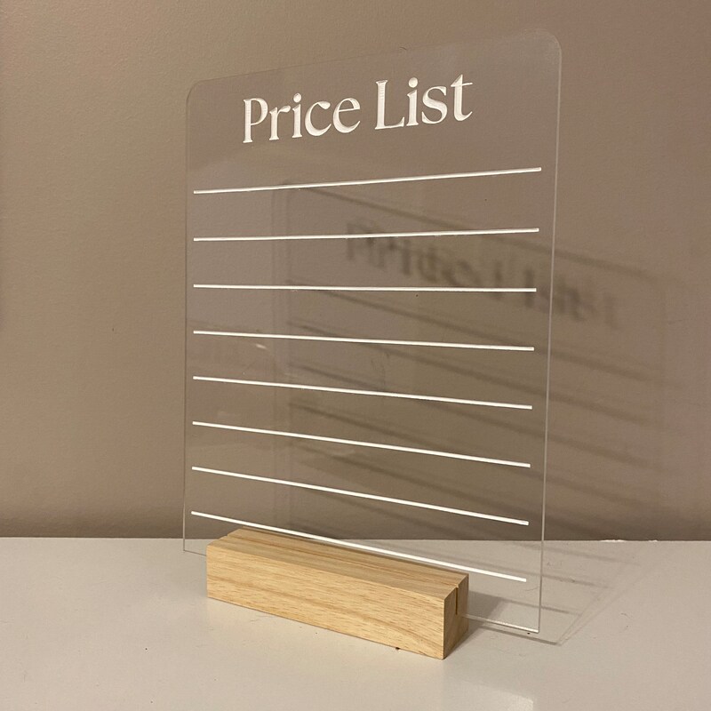 Pricing Signs - Etsy