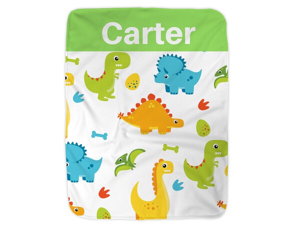 personalized dinosaur blanket