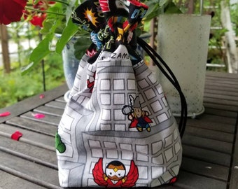 Cross Stitch Bag \u2013 Bingo \u2013 Disney Marvel Drawstring Bag \u2013 Project Bag Knitting Bag \u2013 Crochet Bag Handmade- Toy Sack Hulk Thor