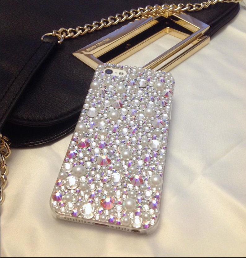 Swarovski Crystal & Pearls Phone Case Swarovski iPhone Case Etsy