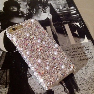 Swarovski Crystal & Pearls Phone Case - Swarovski iPhone Case - Crystallized Phone Case - Bling Phone Case