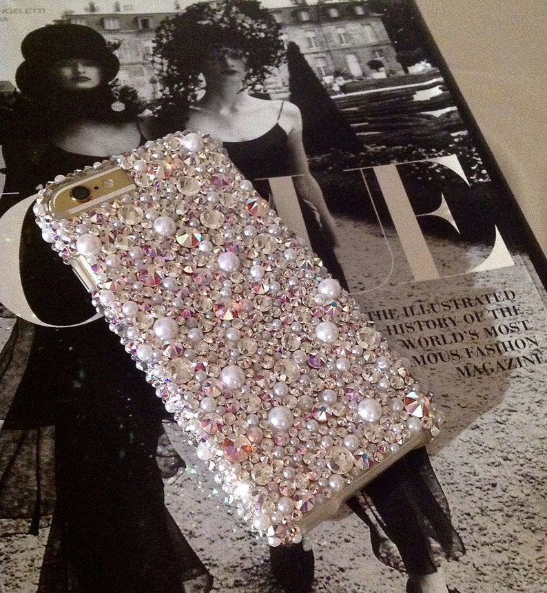 Swarovski Crystal & Pearls Phone Case Swarovski iPhone Case Etsy