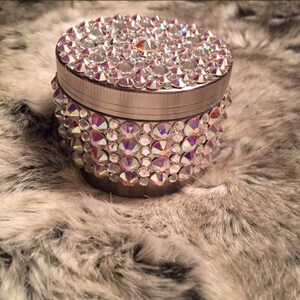 Swarovski Crystal Herb Grinder Silver Bling Crystal Herbal Grinder afbeelding 4