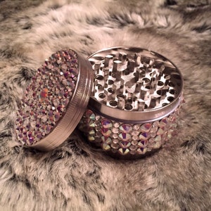 Swarovski Crystal Herb Grinder Silver Bling Crystal Herbal Grinder afbeelding 1