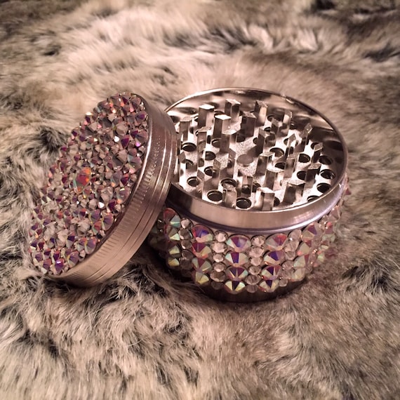 Swarovski Crystal Herb Grinder Silver Bling Crystal Herbal Grinder